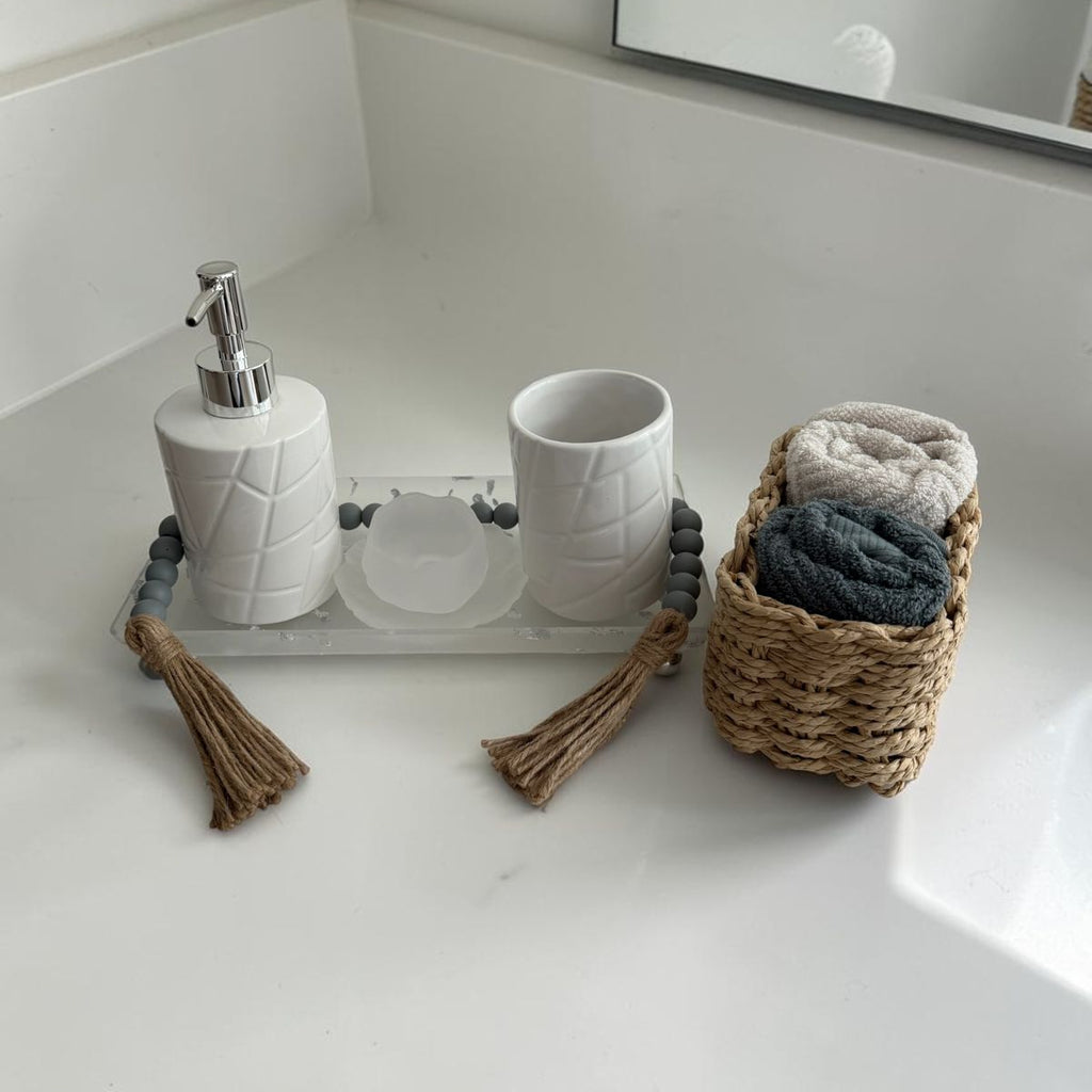 Serene Bath Vanity Set — Pure White Edition