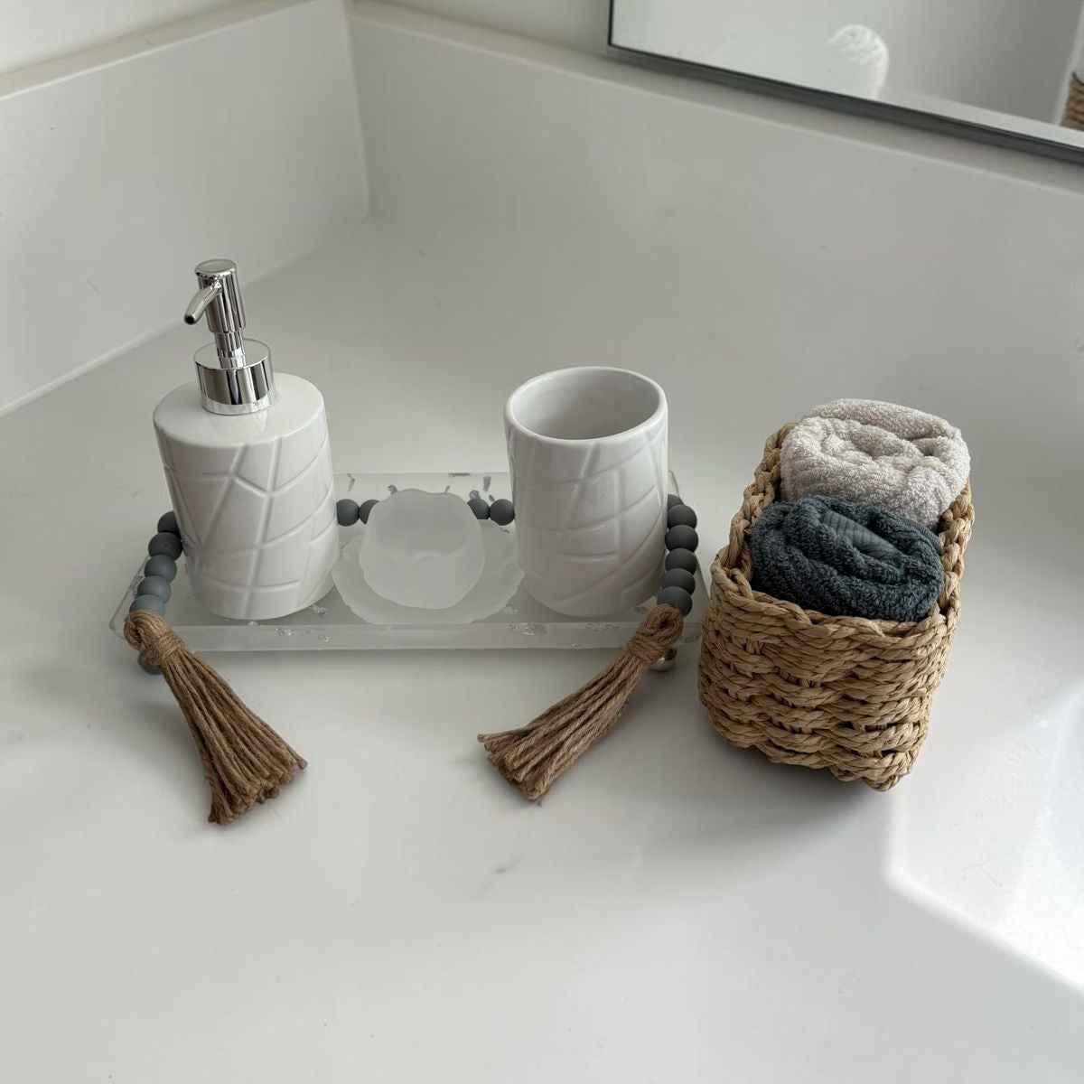 Serene Bath Vanity Set — Pure White Edition