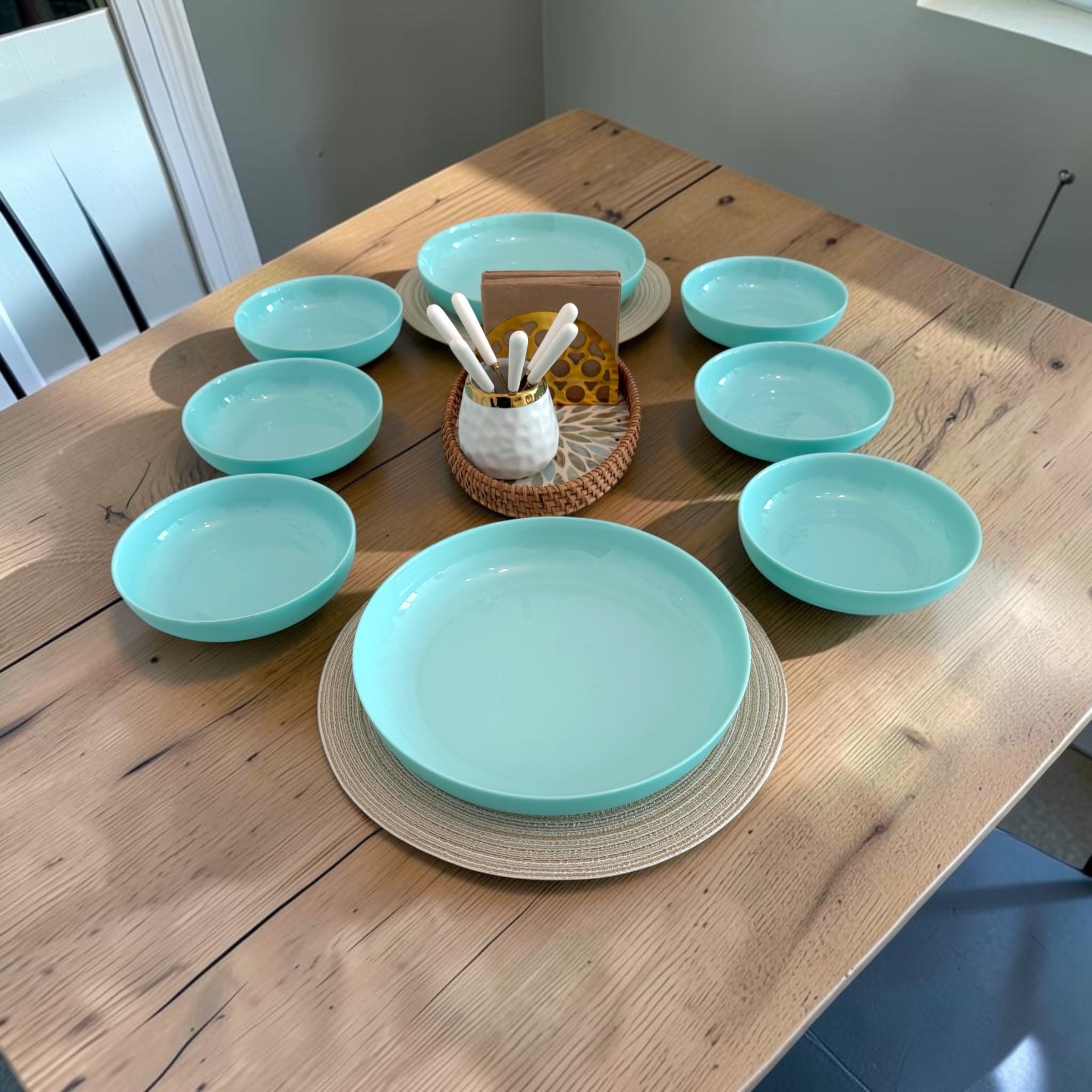 Turquoise Dreams Cake & Dessert Serving Set