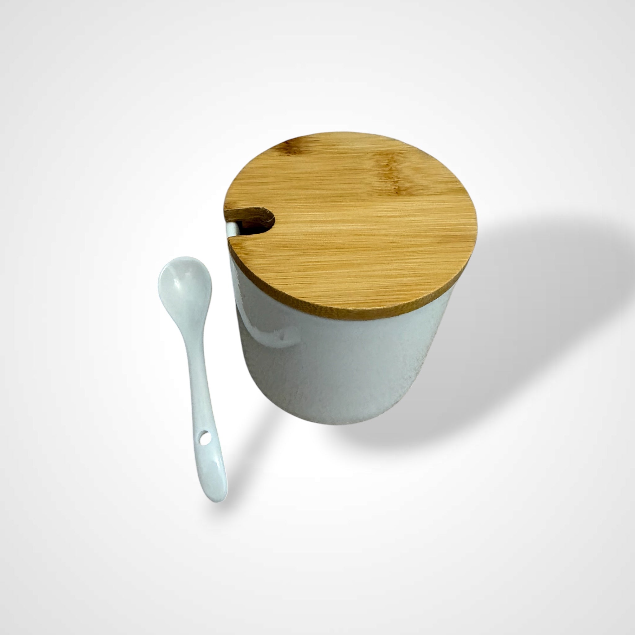 Bamboo & White Ceramic Tea Set – Complete Serving Collection