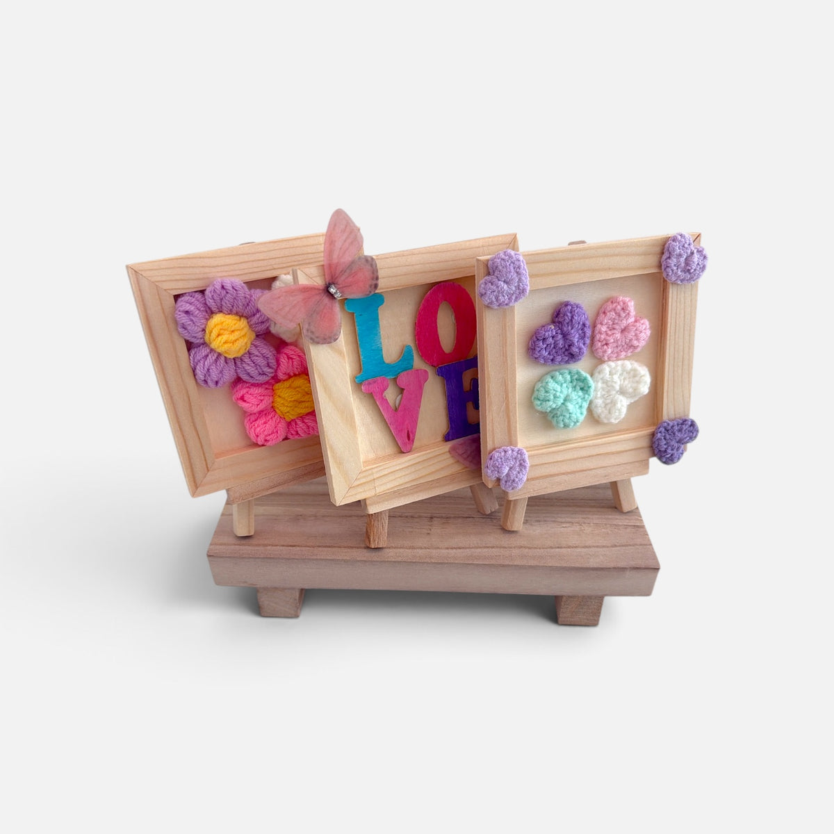 Rotating Love Frame Set - Handcrafted Wooden Display