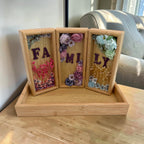 Botanical Family Wall Art - Wooden Three-Panel Floral Display