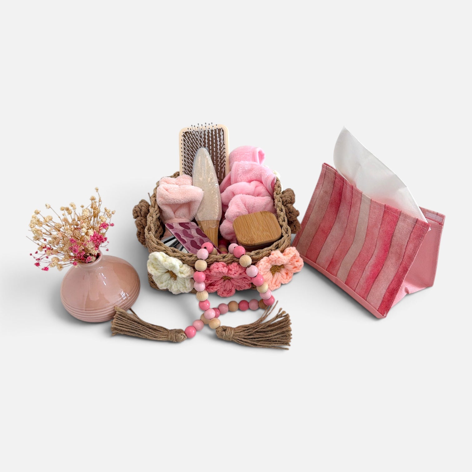 Blossom & Bloom Pink Self-Care Gift Basket Set