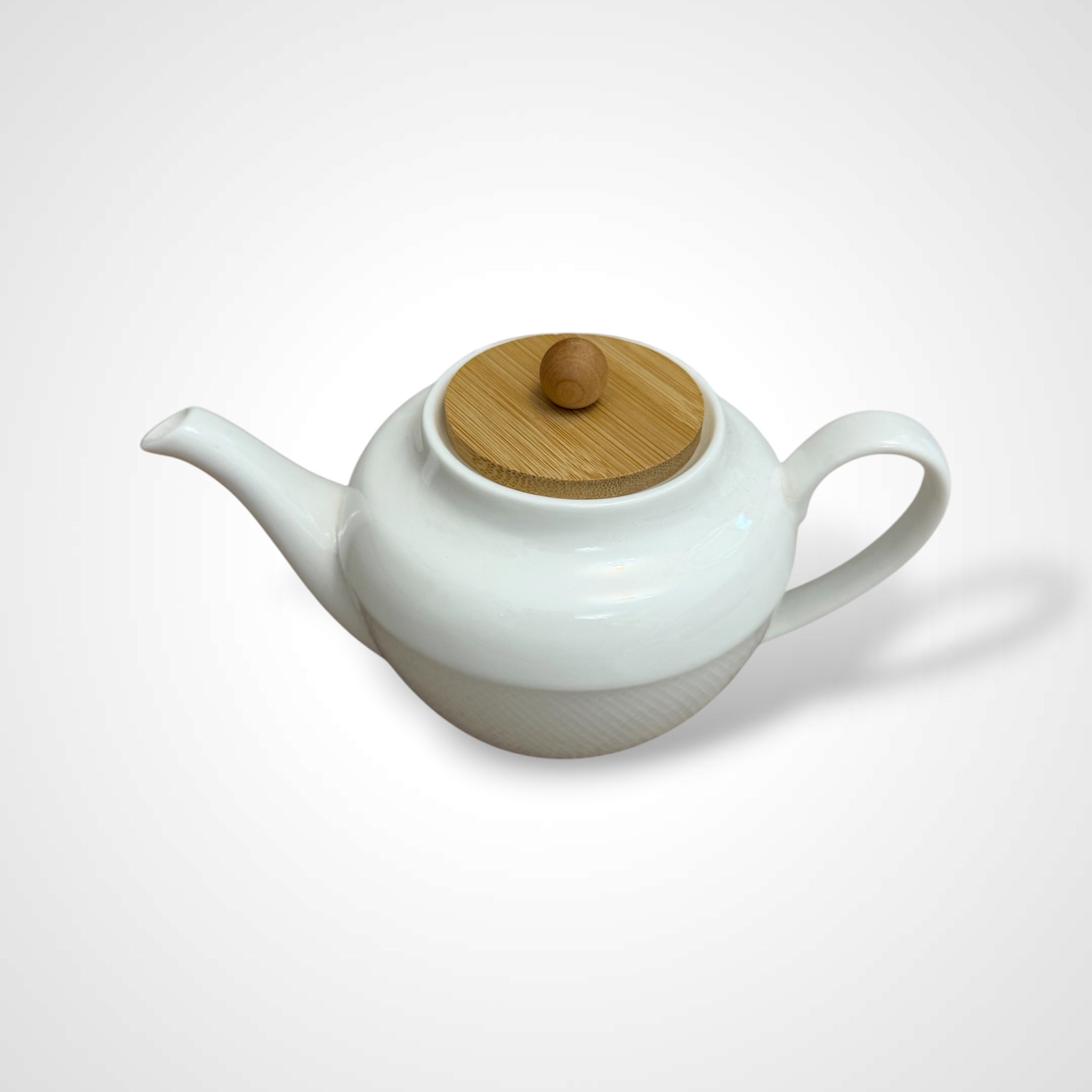 Bamboo & White Ceramic Tea Set – Complete Serving Collection