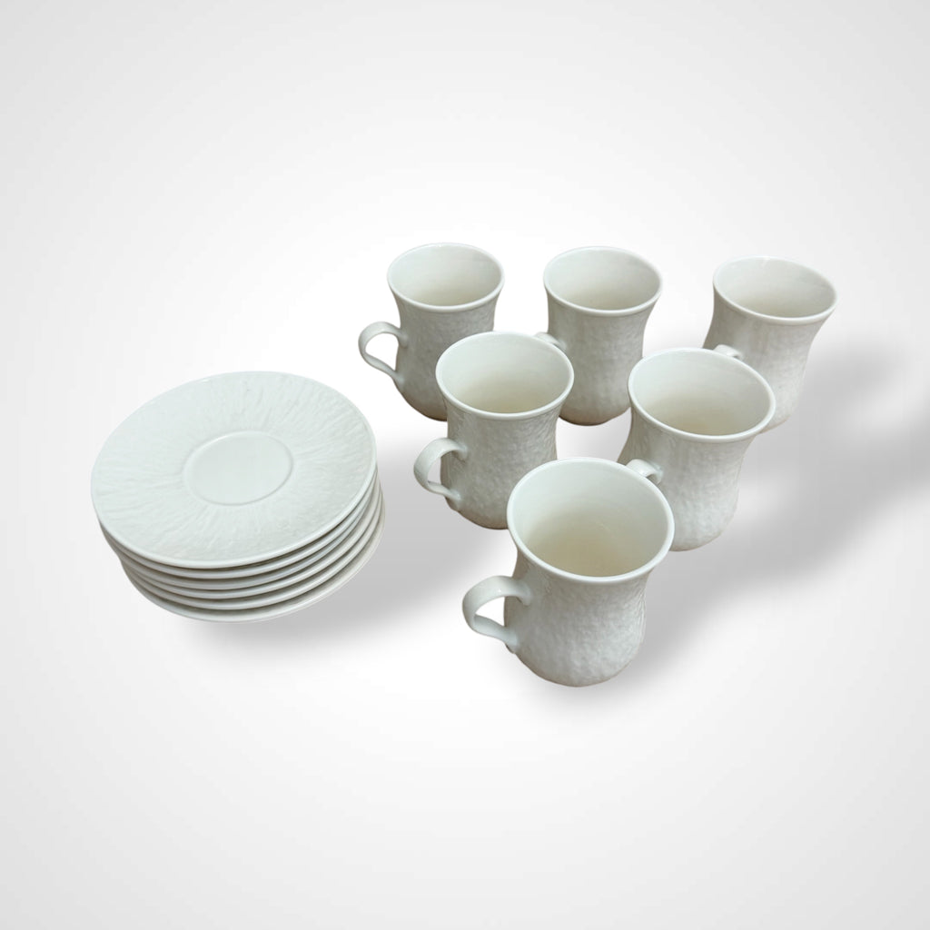 Bamboo & White Ceramic Tea Set – Complete Serving Collection