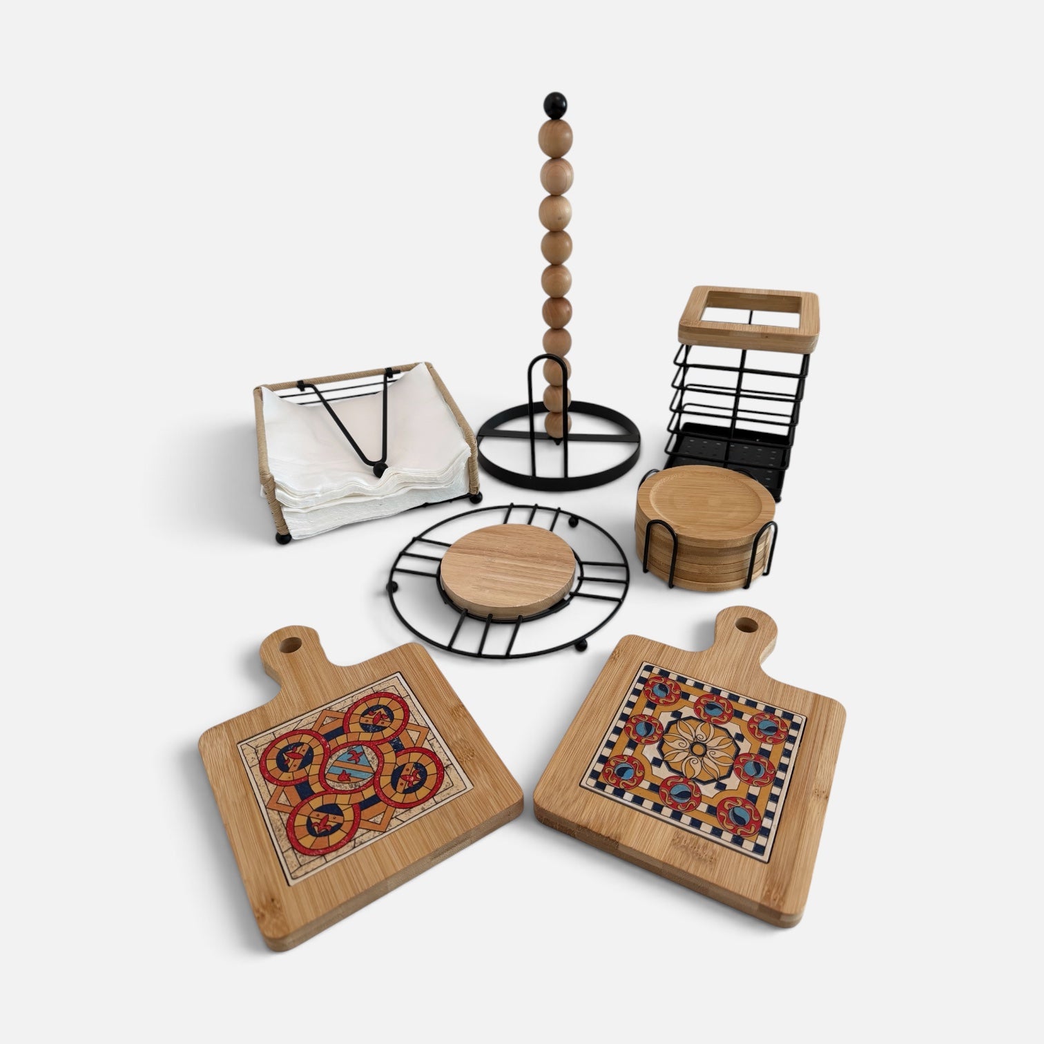 Bamboo & Mosaic Kitchen Essentials Set