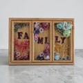 Botanical Family Wall Art - Wooden Three-Panel Floral Display
