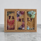 Botanical Family Wall Art - Wooden Three-Panel Floral Display
