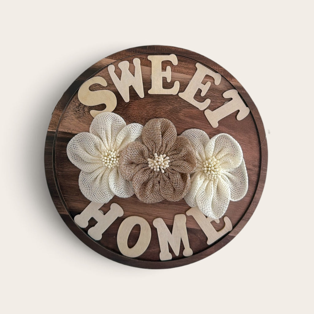 Rustic Sweet Home Wooden Door Sign