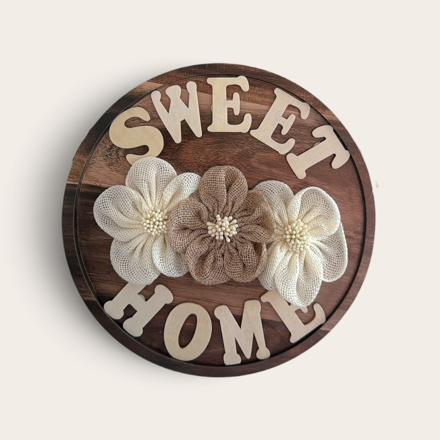 Rustic Sweet Home Wooden Door Sign