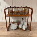 Mid-Century Modern Kitchen Storage Set with Wood Shelf