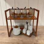 Mid-Century Modern Kitchen Storage Set with Wood Shelf