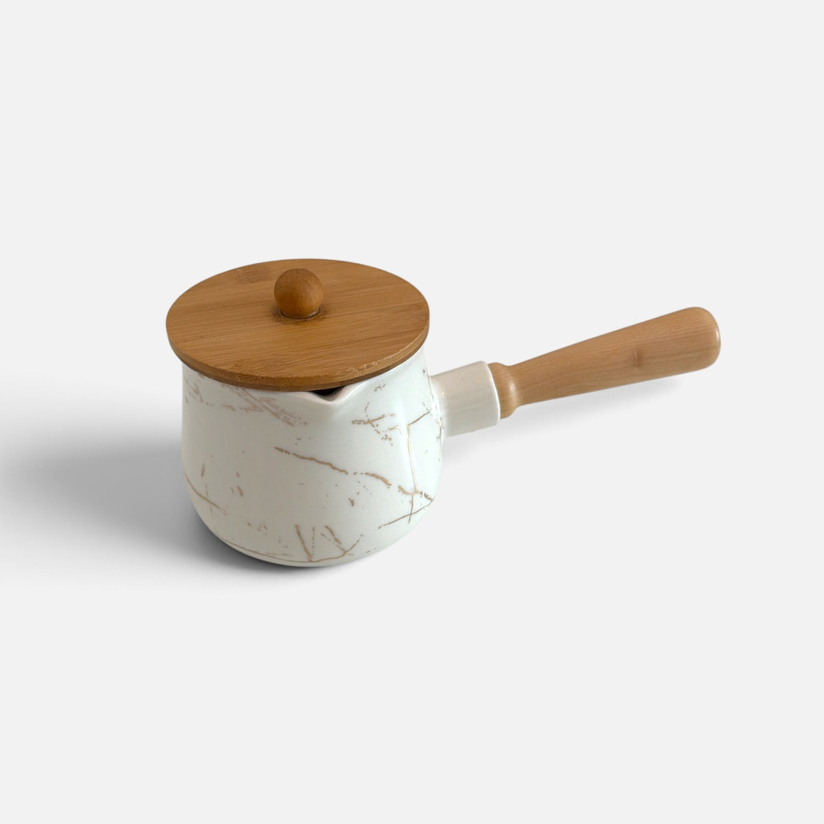 Zen Garden Two-Tier Ceramic & Bamboo Serving Collection