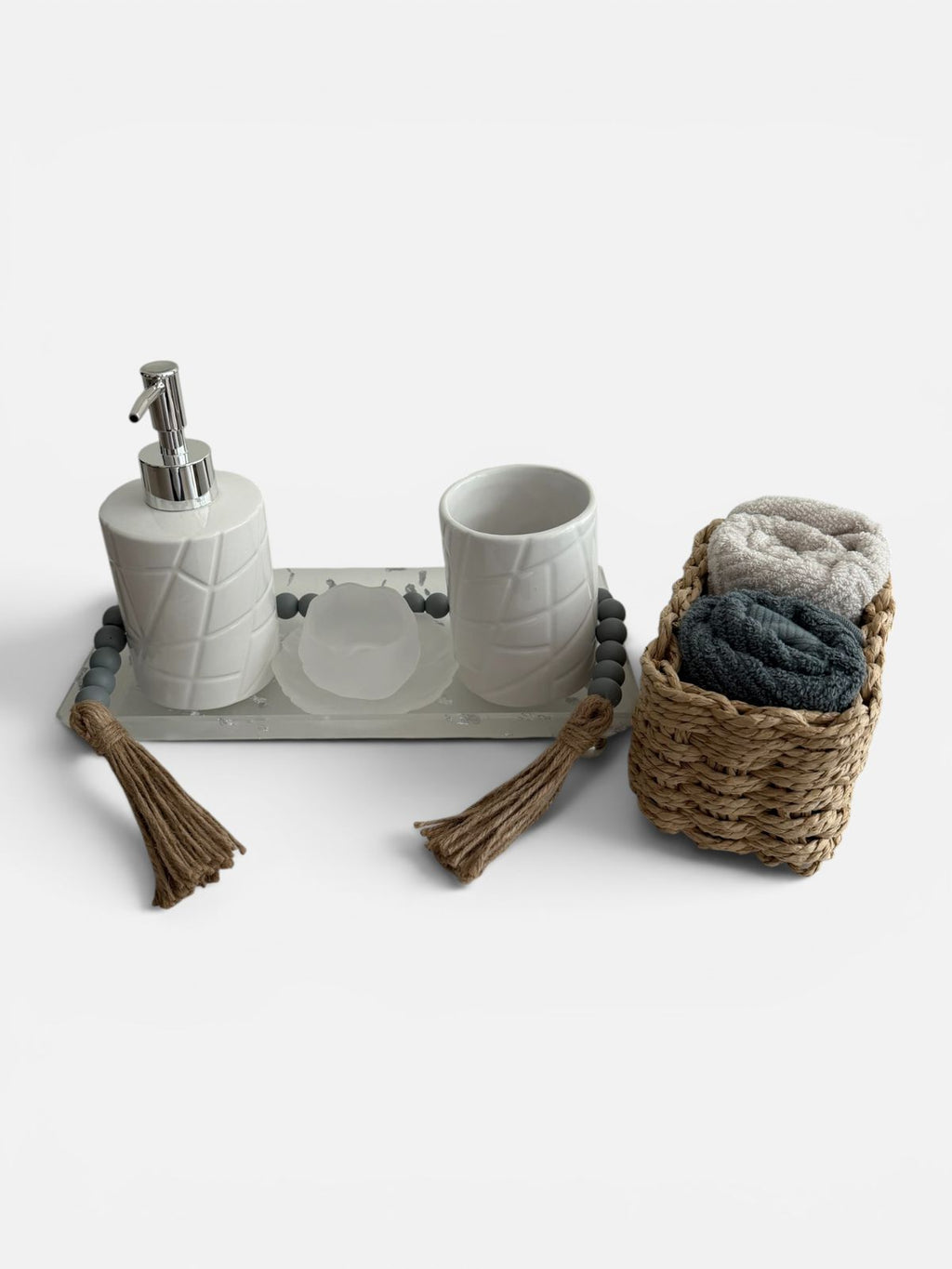 Serene Bath Vanity Set — Pure White Edition