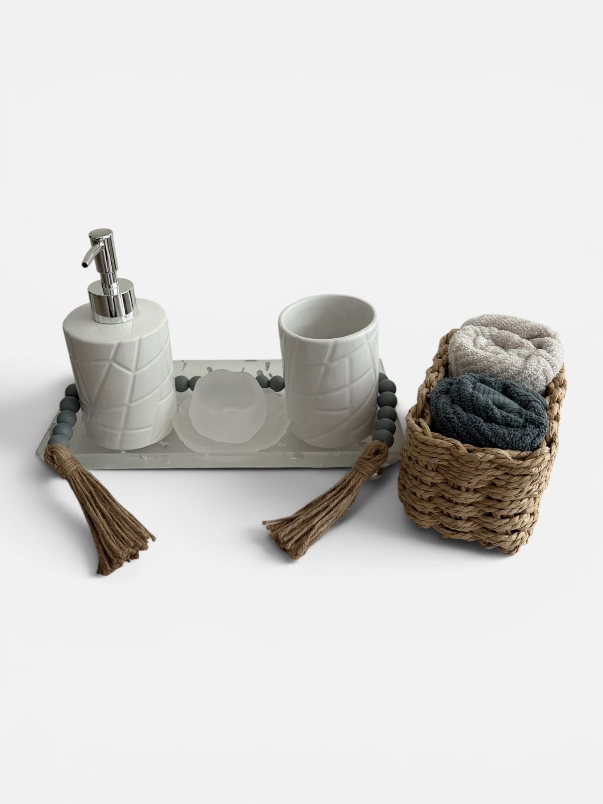 Serene Bath Vanity Set — Pure White Edition
