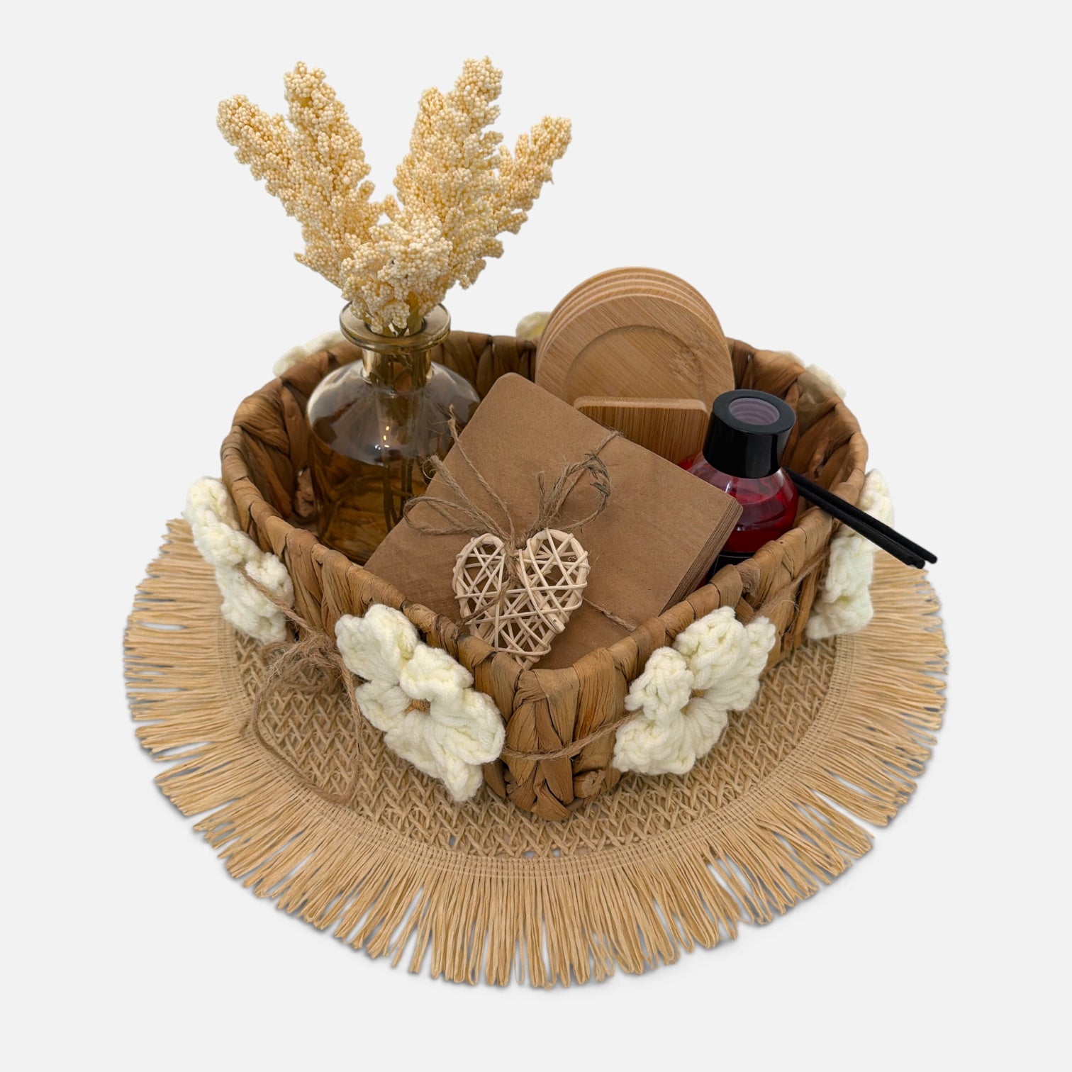 Rustic Bloom Gift Basket – Cozy Home & Self-Care Hamper