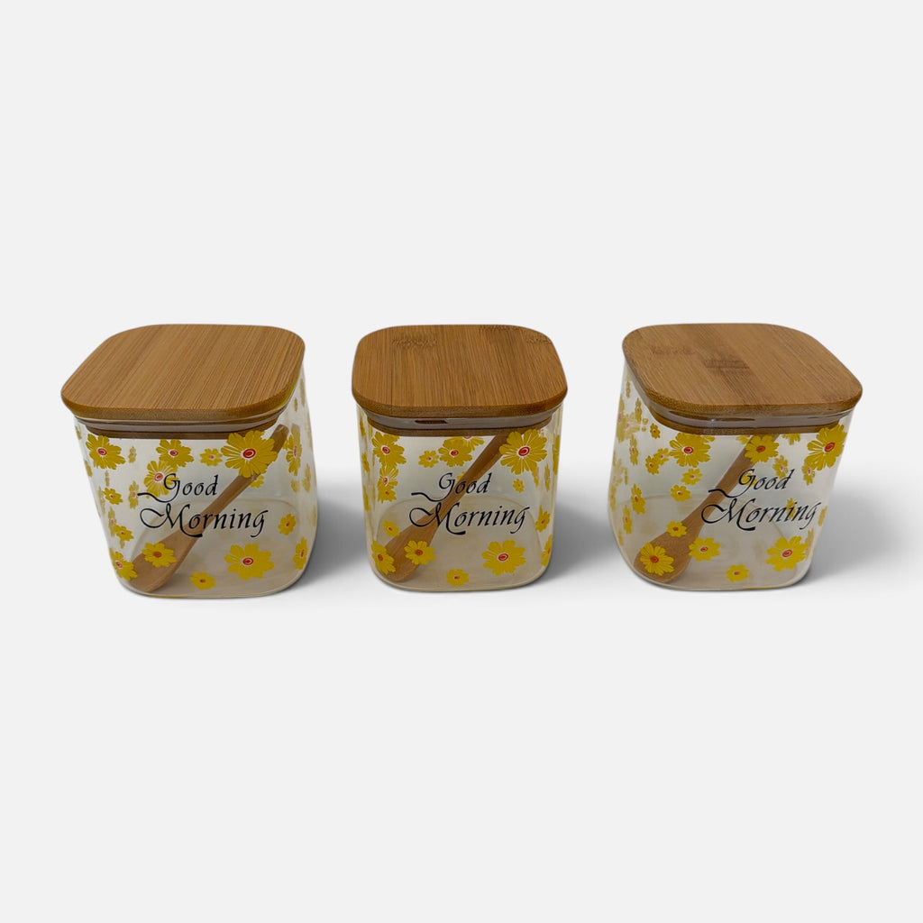 Bamboo Storage Set with Bonus Utensil Holder