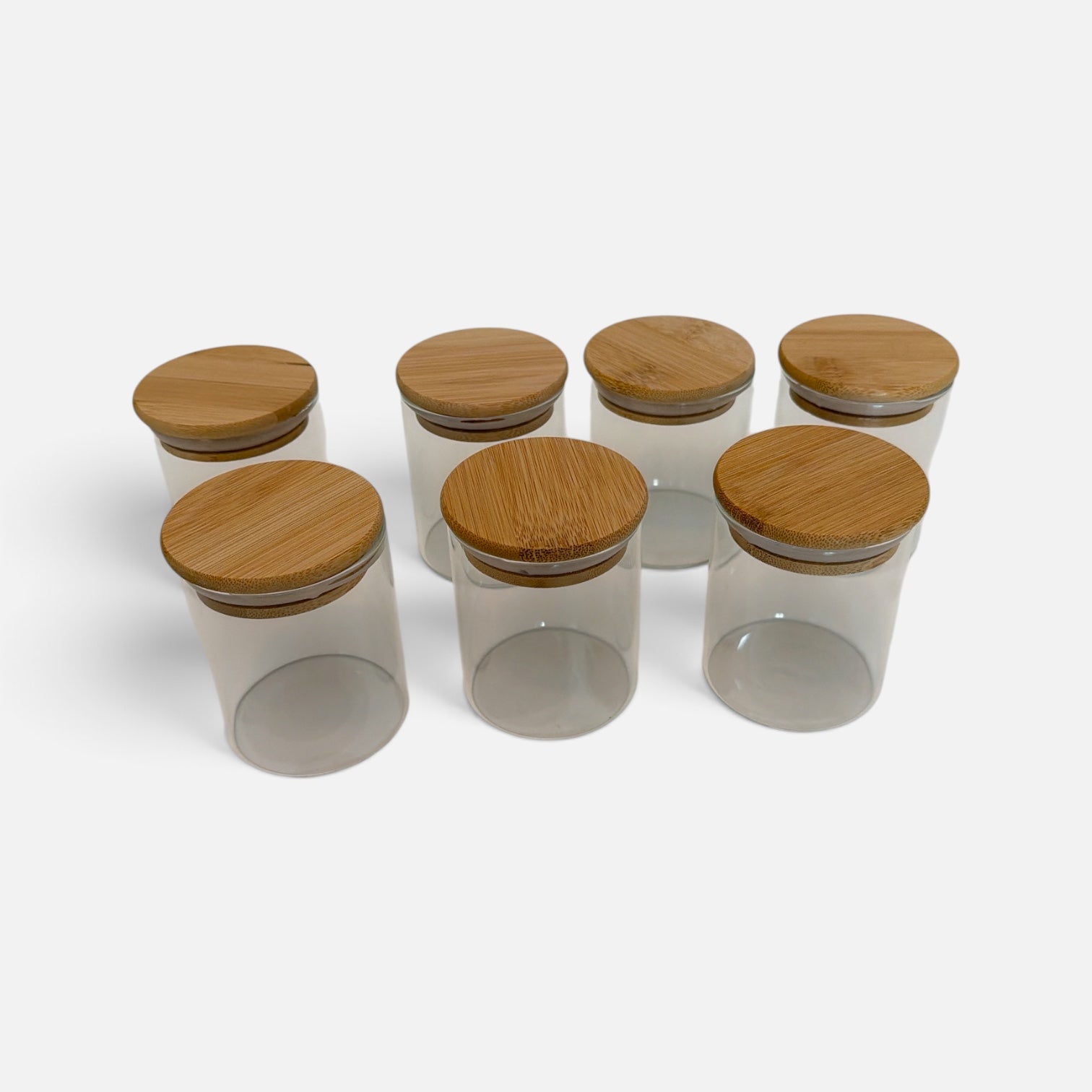 Two-Tier Wooden Pantry Storage Set with Jars, Shakers & Oil Dispenser