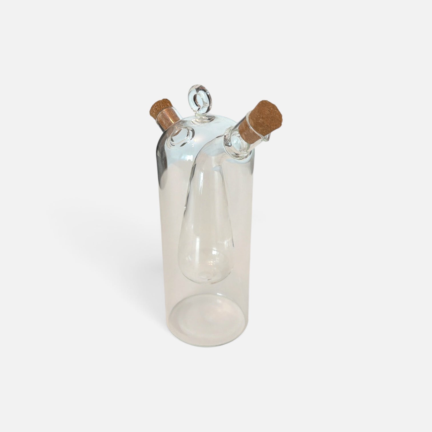 Two-Tier Wooden Pantry Storage Set with Jars, Shakers & Oil Dispenser