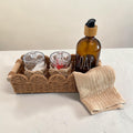 Woven Rattan Bathroom Organizer Set