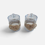 Woven Rattan Bathroom Organizer Set