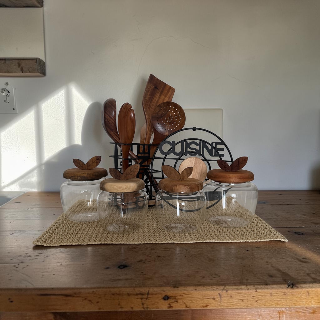 Rustic Kitchen Collection — Wood & Glass Harmony Set