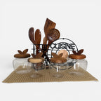 Rustic Kitchen Collection — Wood & Glass Harmony Set