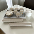 Elegant Marble & Floral Tea Set Collection