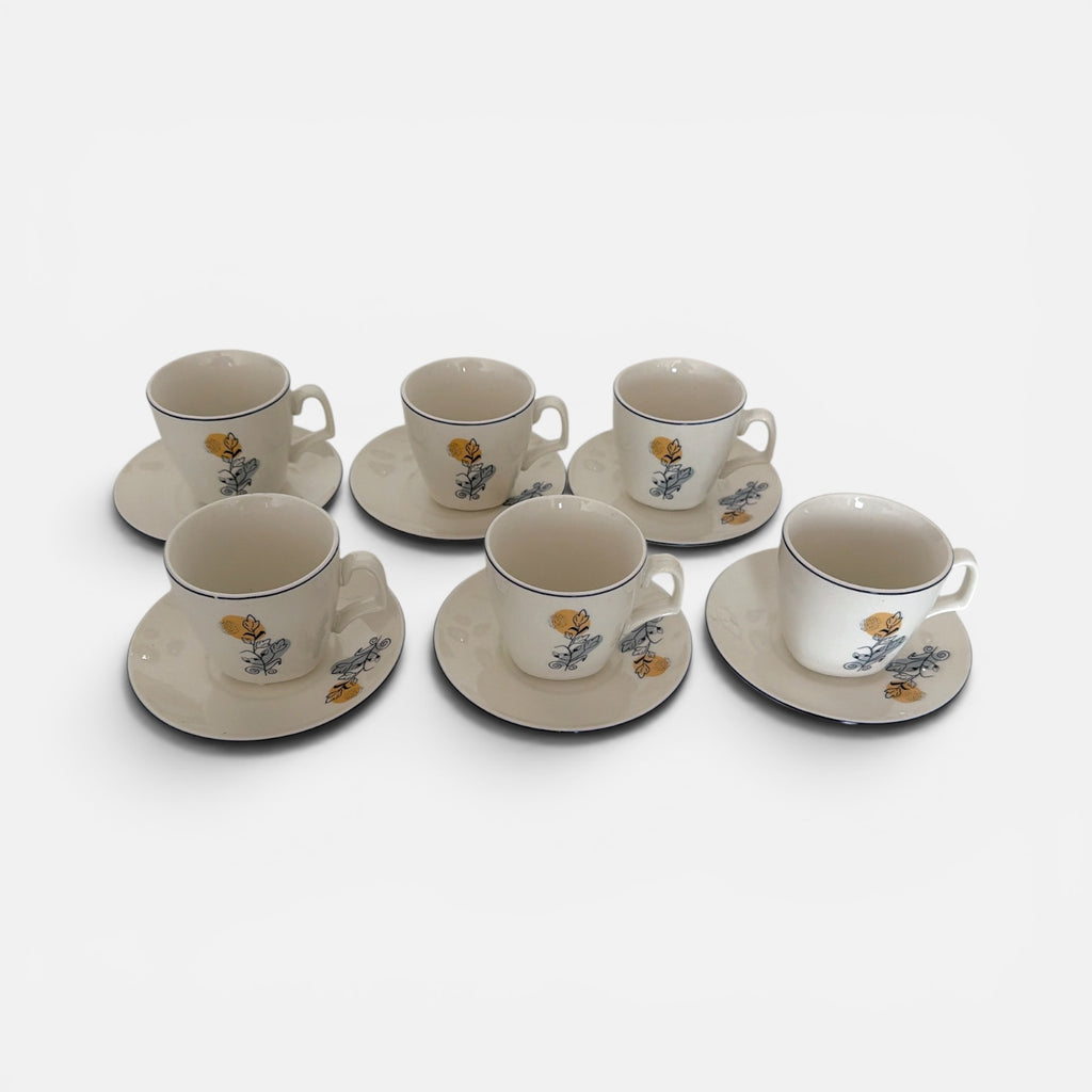 Elegant Marble & Floral Tea Set Collection